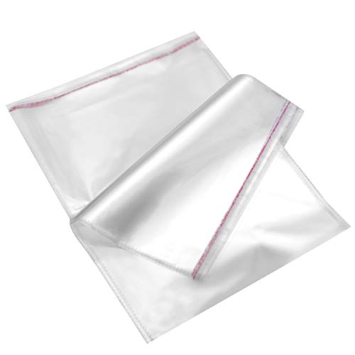 Bolsas de celofán autoadhesivas de 14 x 20 pulgadas, bolsas de celofán  grandes de embalaje para camisetas, bolsas de plástico transparente para  ropa