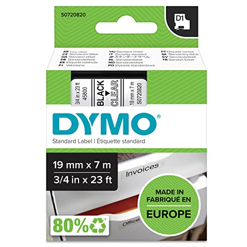 Etiqueta Adhesiva Dymo Standard D1 para Etiquetadoras 12 mm x 7 m